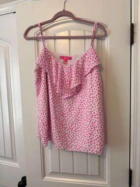 Lilly Pulitzer Pink Polka Ruffle Cami